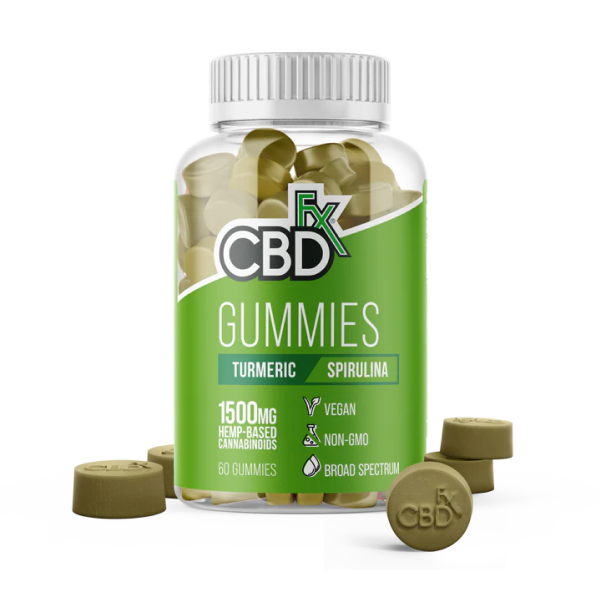 CBDfx Gummies Tumeric & Spirulin 60ct 1500mg