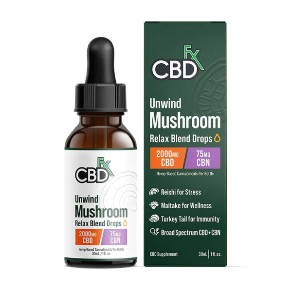 CBDfx Unwind Mushrooms Tincture 30ml 2000mg