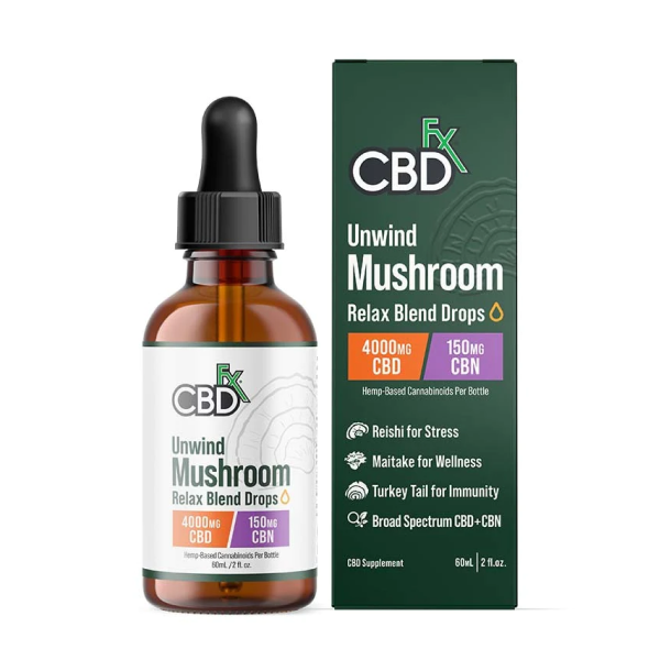 CBDfx Unwind Mushrooms Tincture 60ml 4000mg