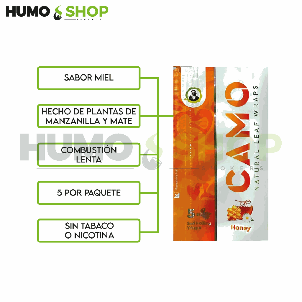 CAMO Wraps Honey (5pk)