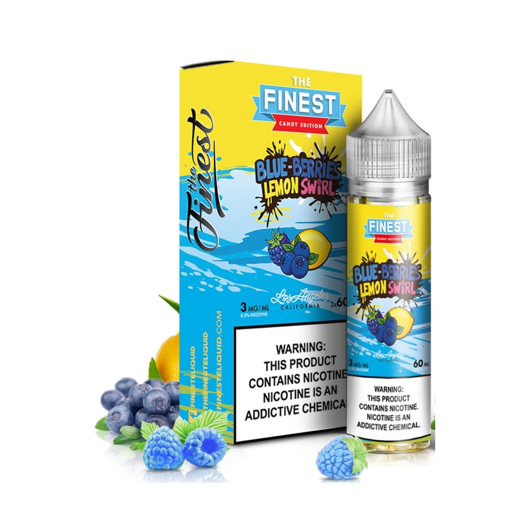 The Finest Sweet & Sour Blue Berries Lemon Swirl 60ml 3mg (BL)