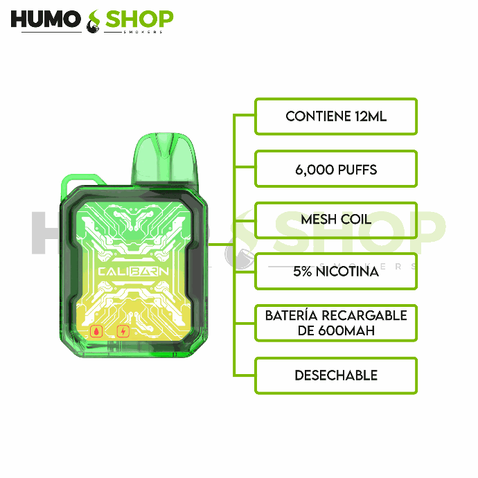 Uwell Caliburn Bar Lemon Mint 6000 (5%)